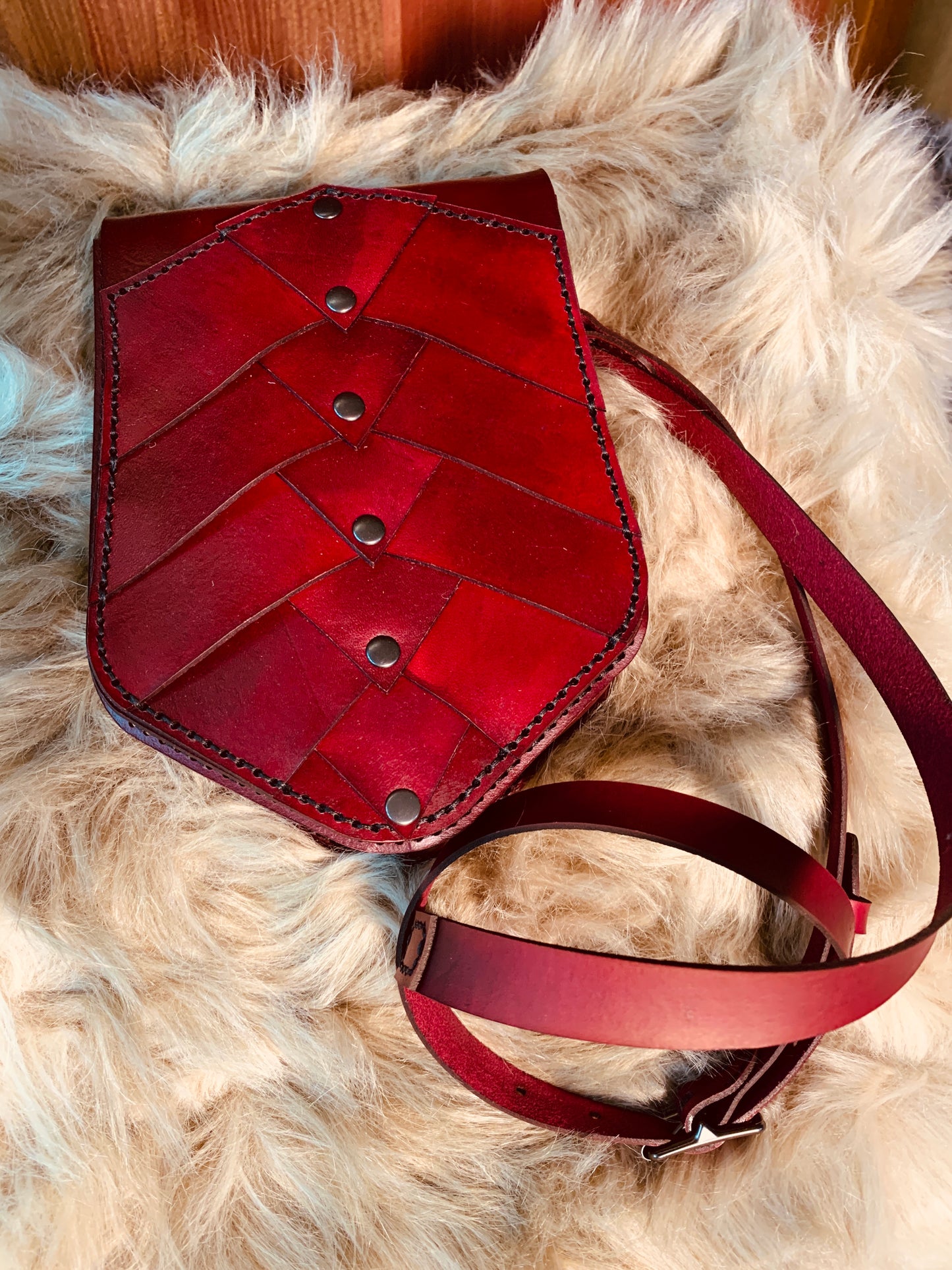 Ragnar Cross Body Bag in Oxblood Red