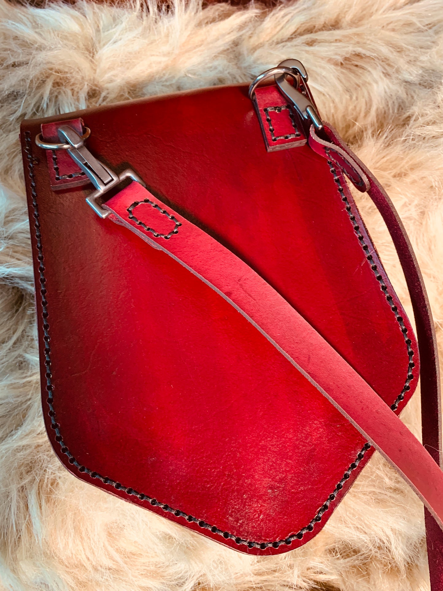 Ragnar Cross Body Bag in Oxblood Red