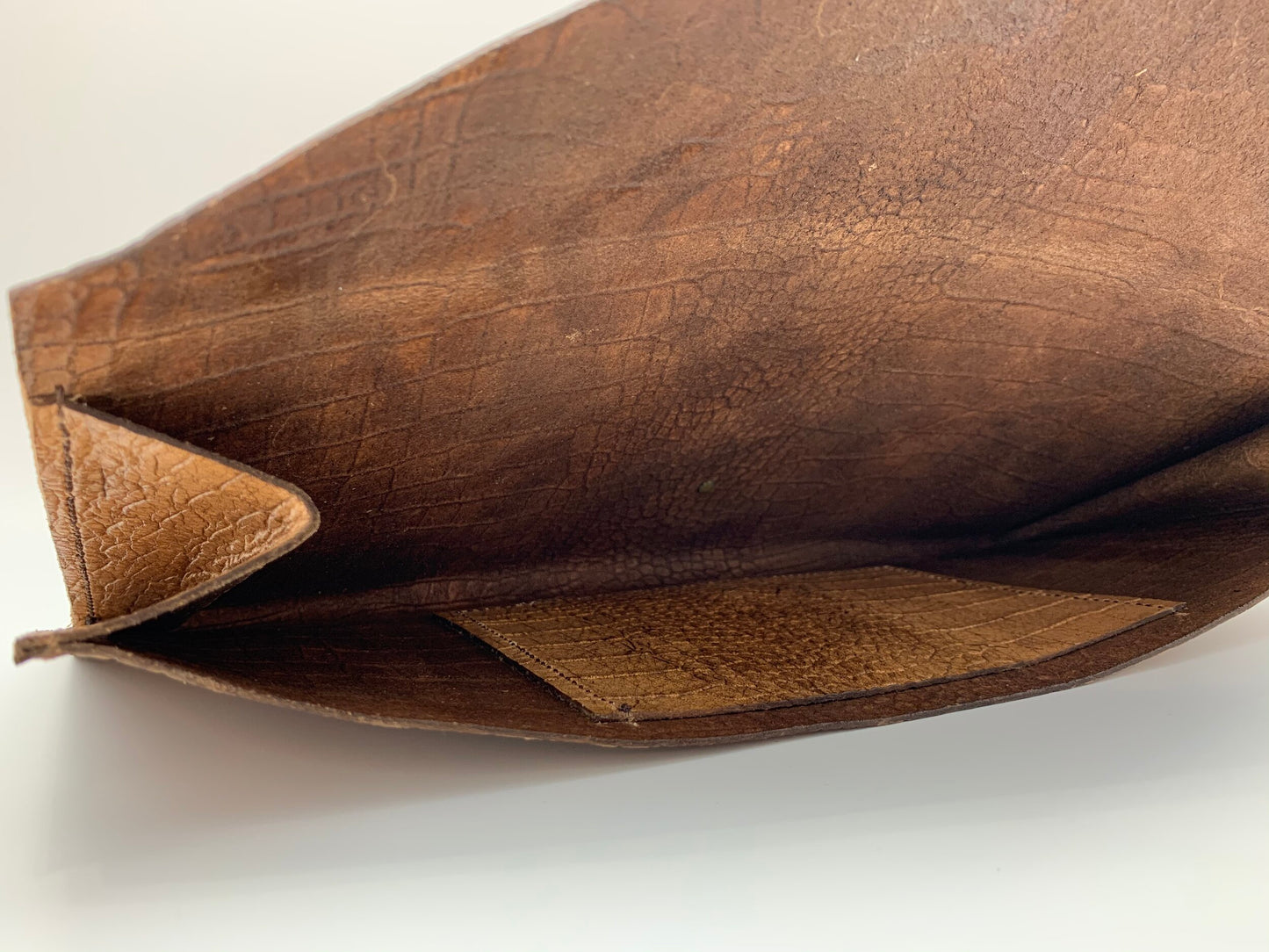 Beige Embossed Clutch