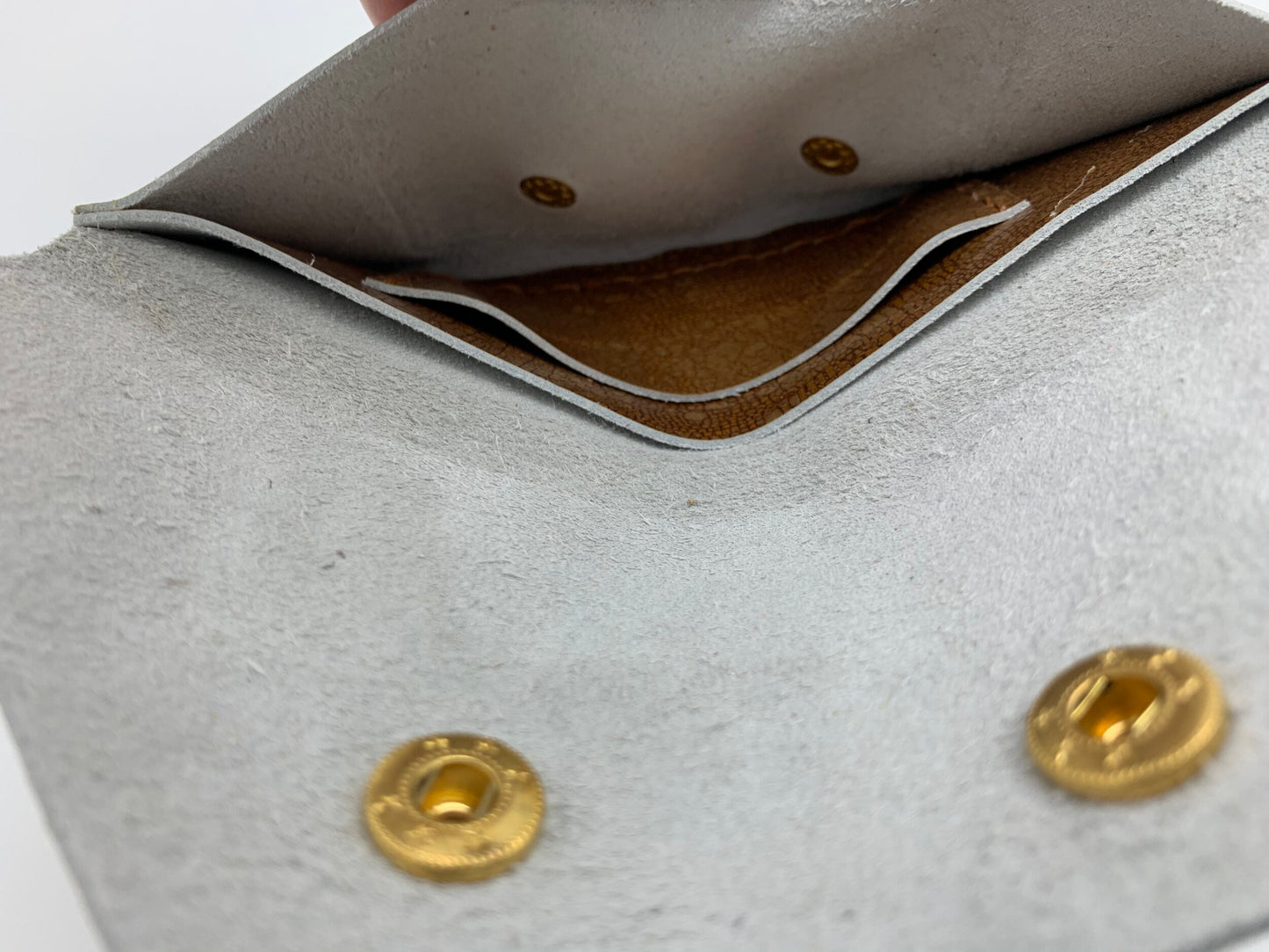Gold & Beige Leather Long Wallet