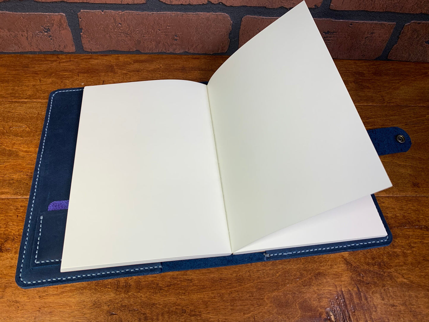 Blue Crazyhorse Oil Tanned Leather Journal