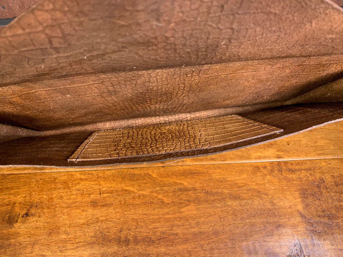 Beige Embossed Clutch