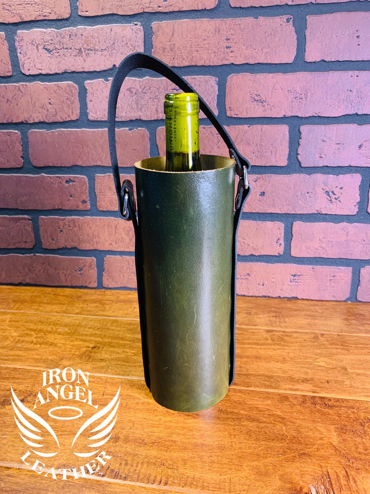 Green GenX Waxed Pullup Leather Wine Bag