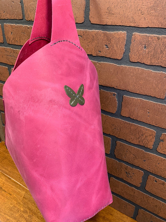 Passion Pink Julie Tote Bag w/ Butterfly brand mark