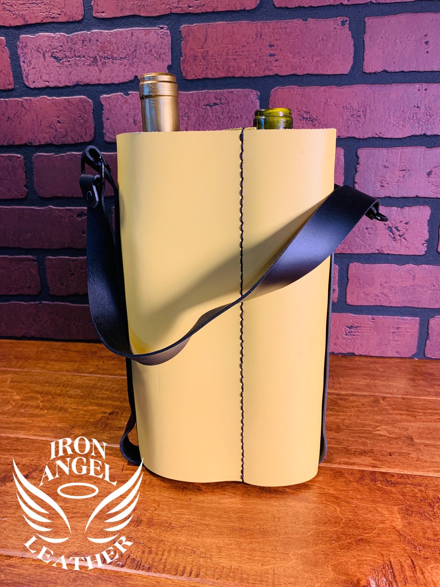 Hampden Lemon Citrus Leather Dual Wine Bag