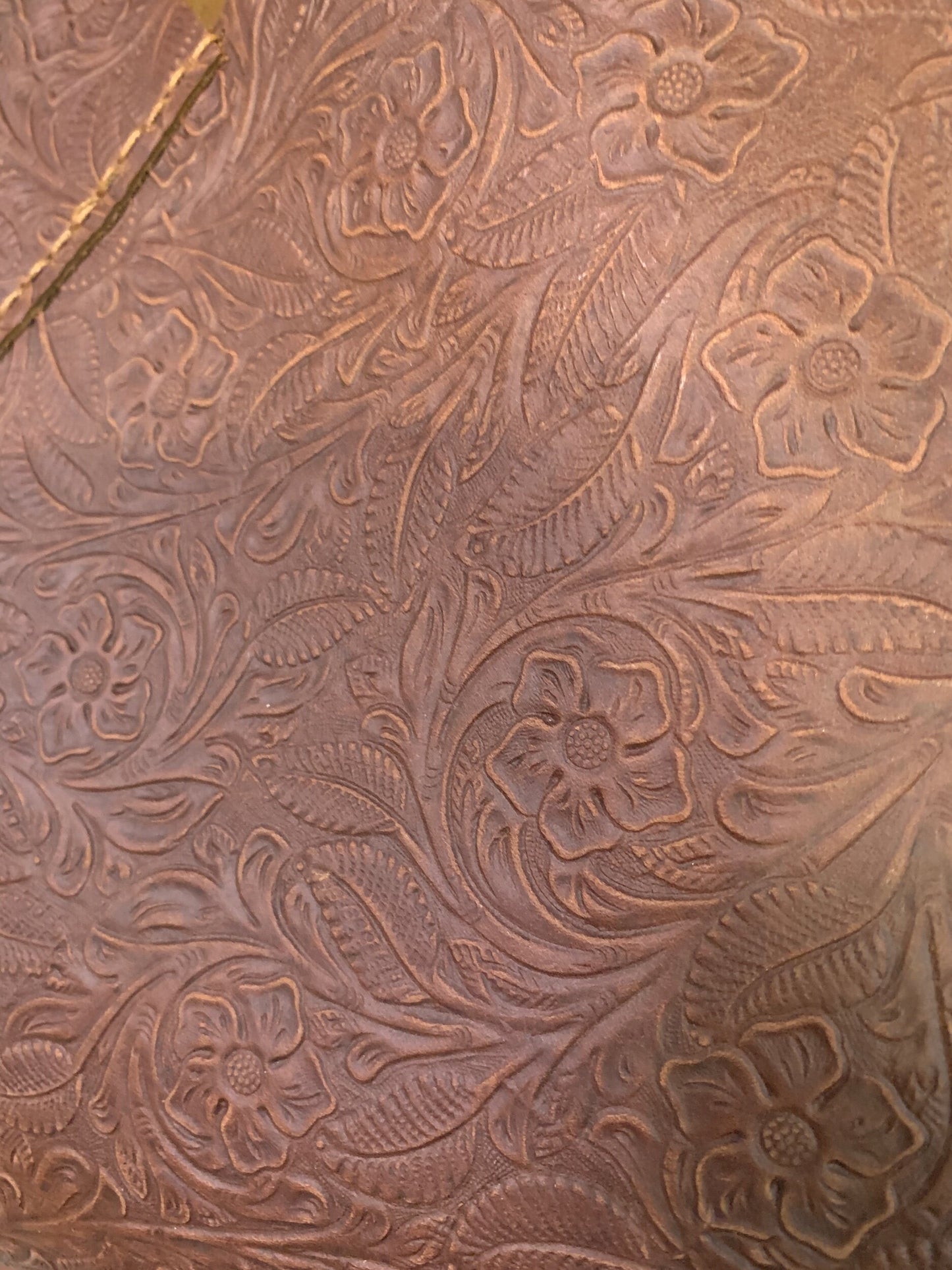 Brown Floral Embossed Julie Tote Bag