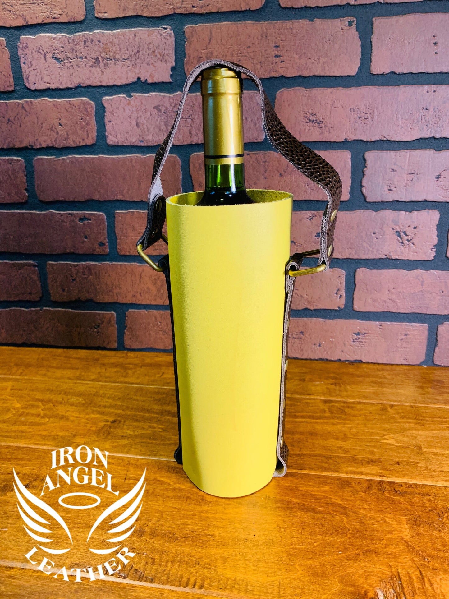 Hampden Lemon Citrus Leather Wine Bag