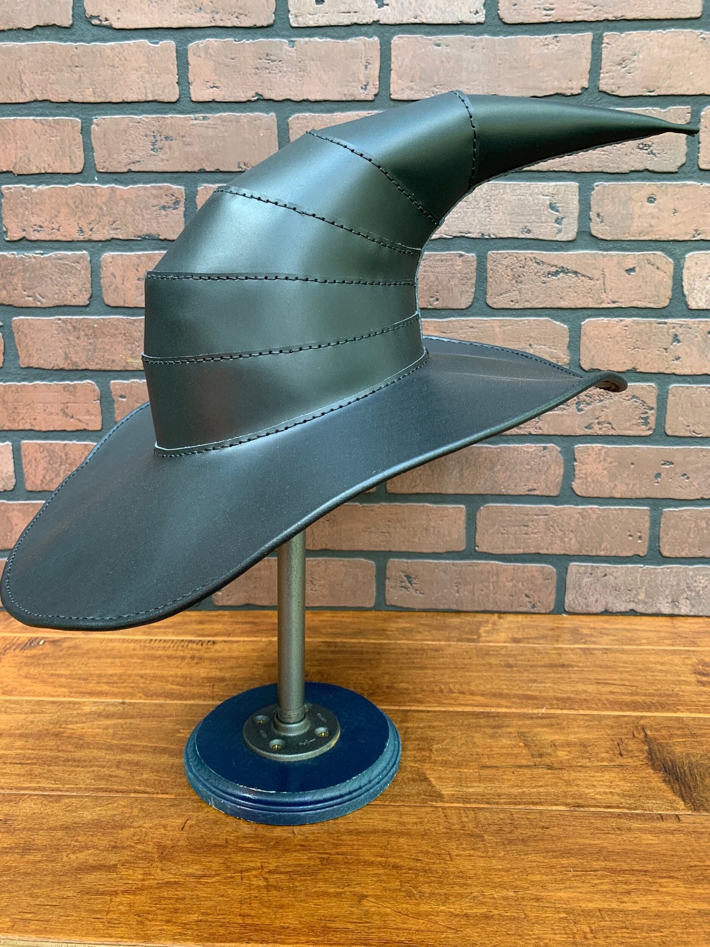 Black Leather Wizards Hat