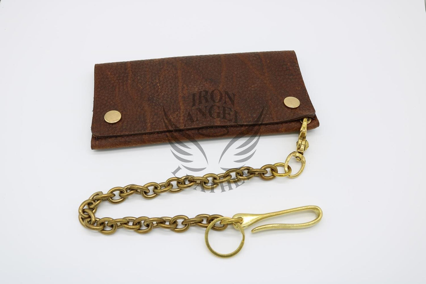 Caramel Rage Pebbled Long Wallet with Brass Hardware