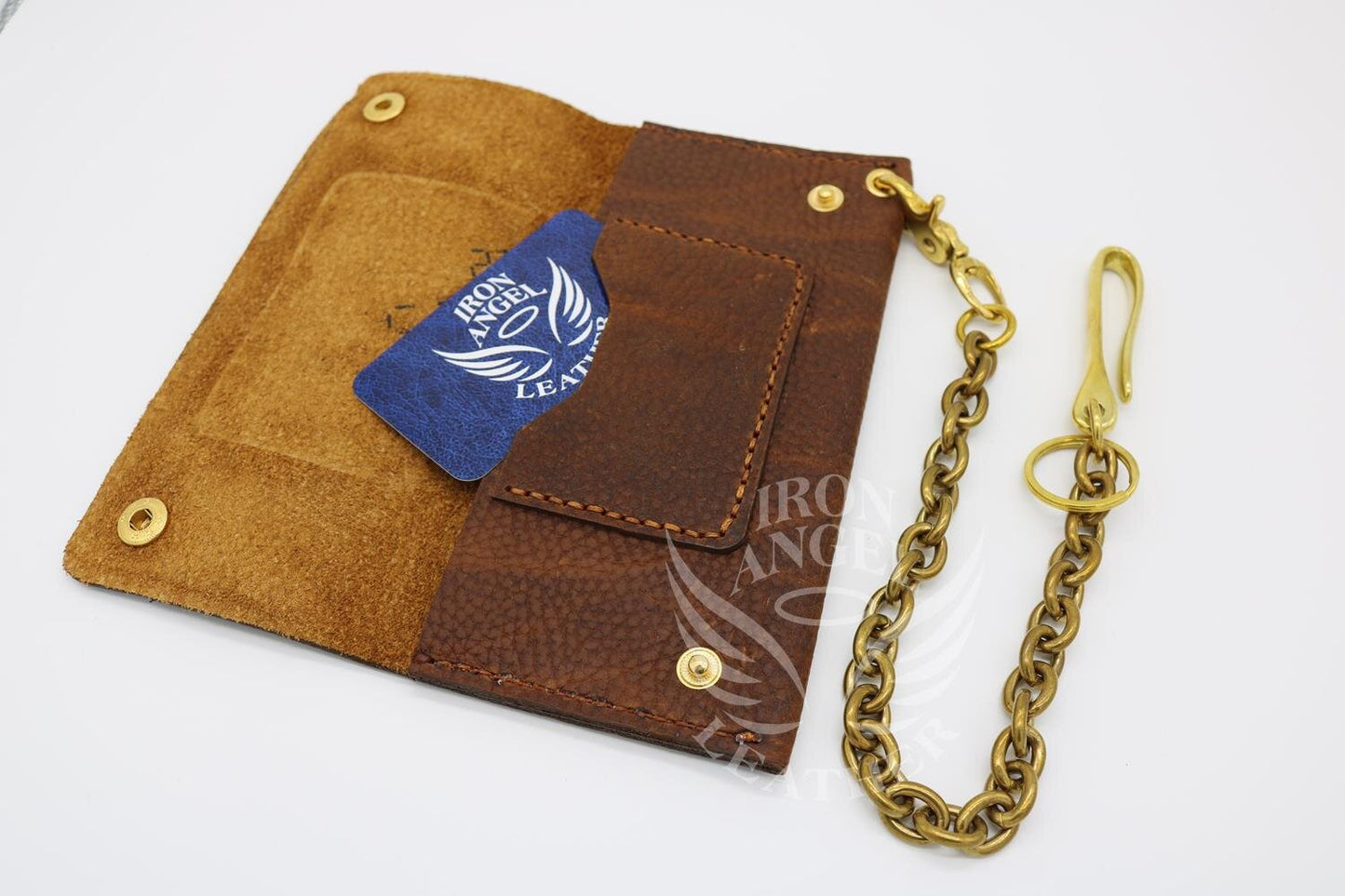 Caramel Rage Pebbled Long Wallet with Brass Hardware