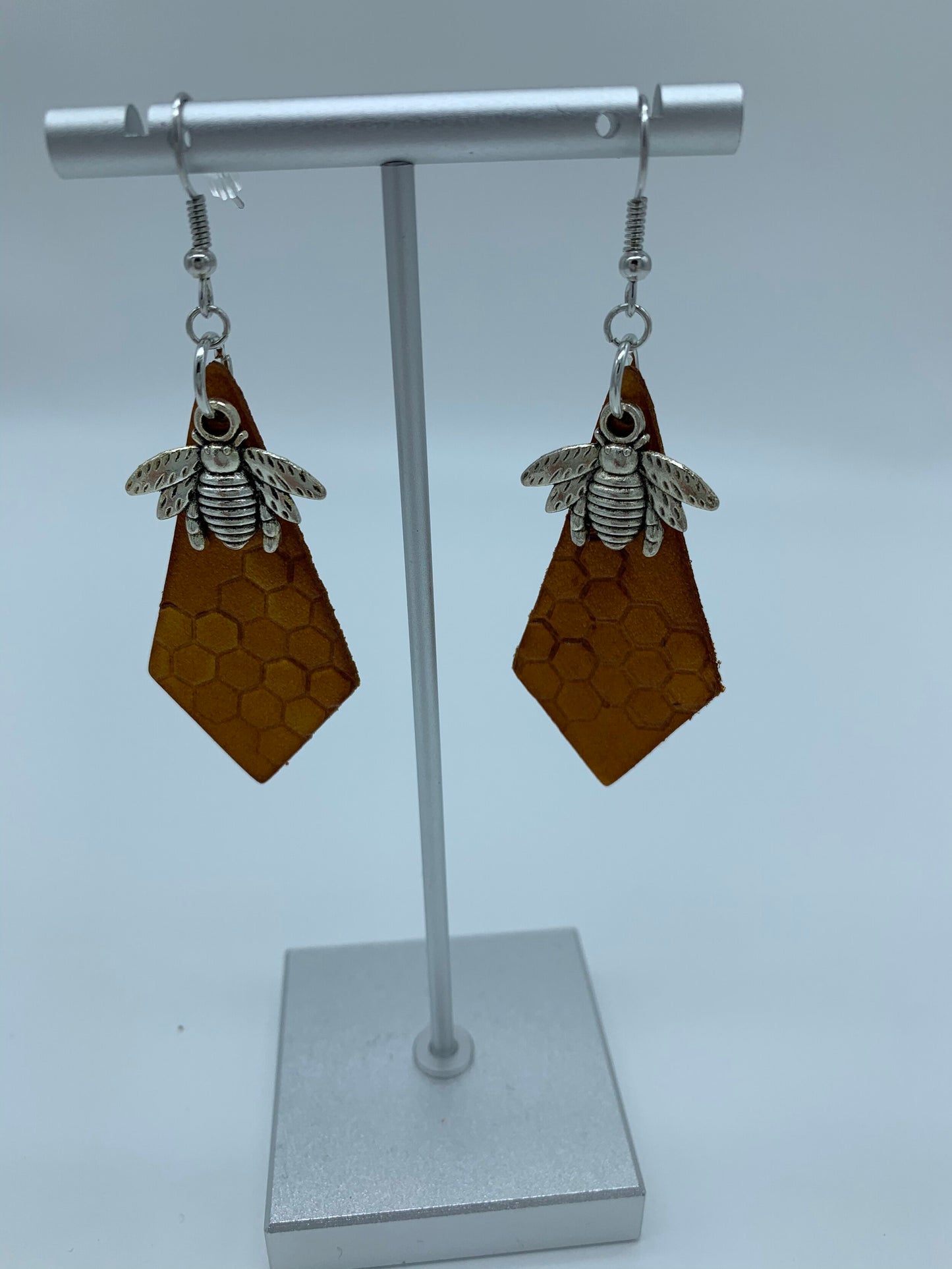 Bee and Beehive Yellow Earrings