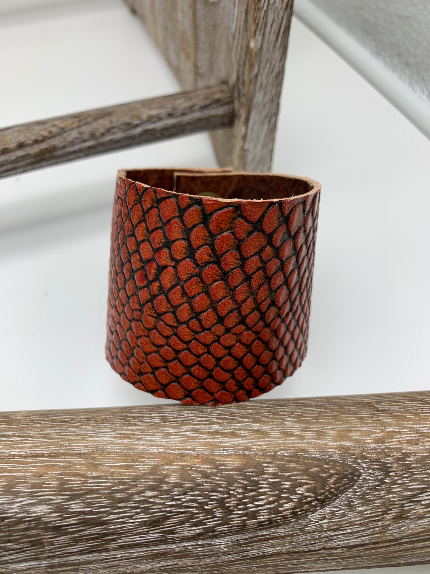 Red/Orange Reptile Cuff Bracelet