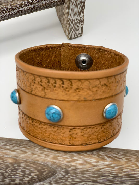 Blue Stone Cuff Bracelet