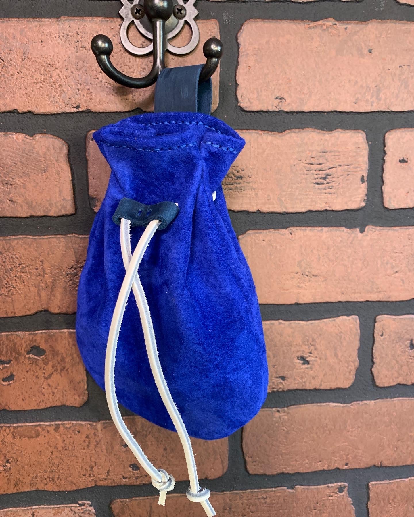 Royal Blue Suede Belt Coin Pouch