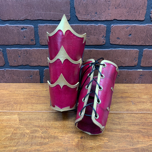 Fantasy Bracers in Red and Gold