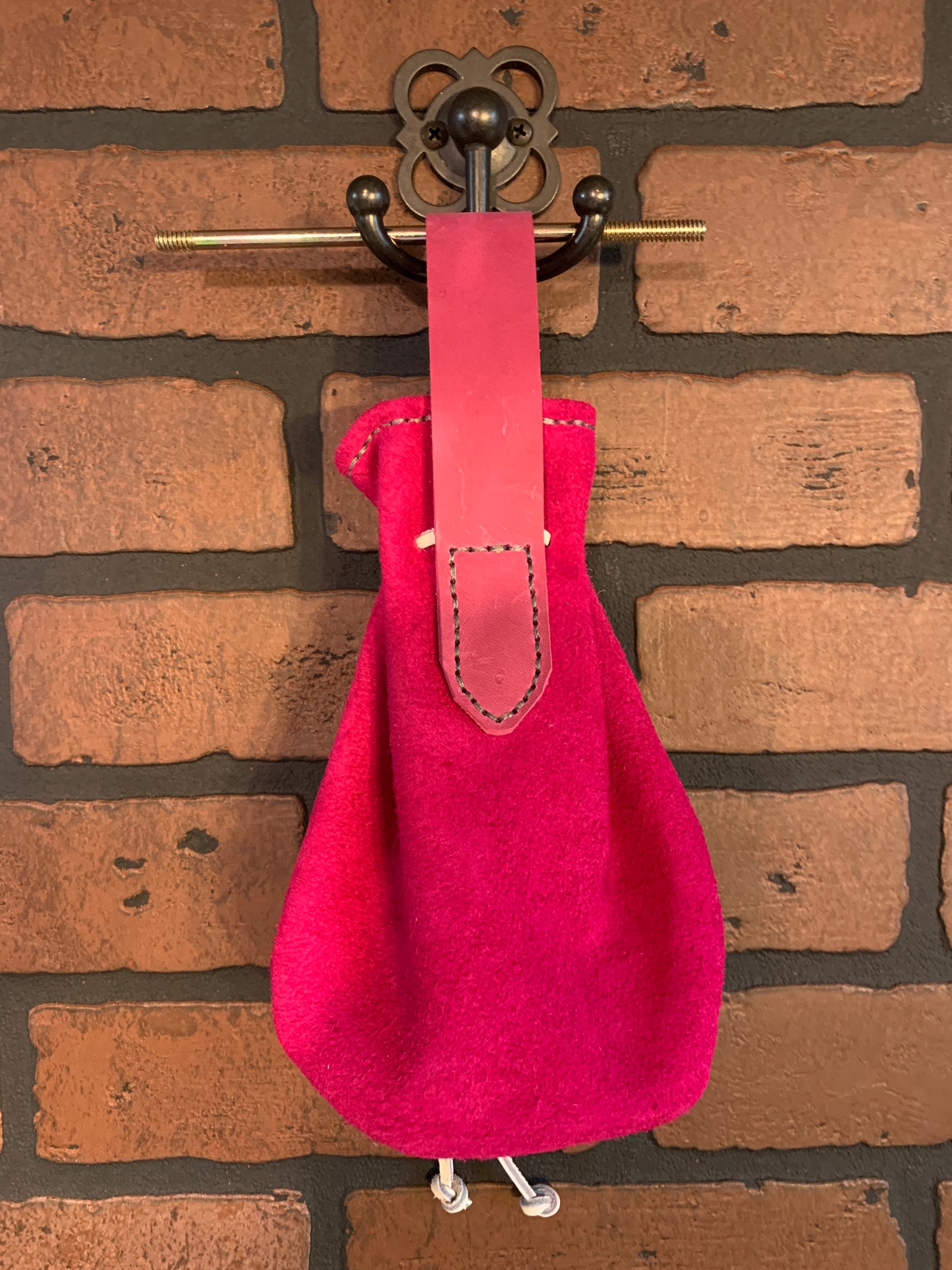 Magenta Suede Belt Coin Pouch