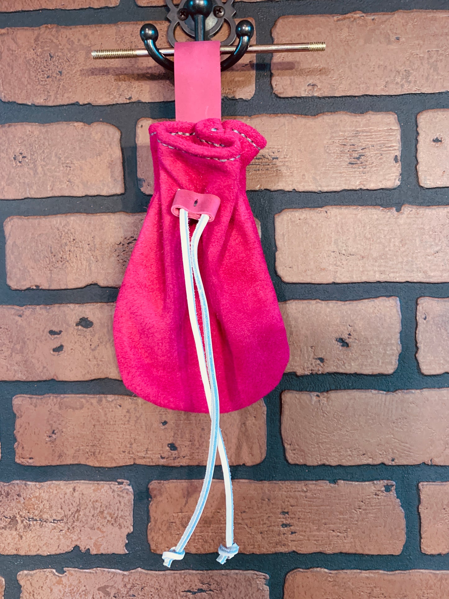 Magenta Suede Belt Coin Pouch