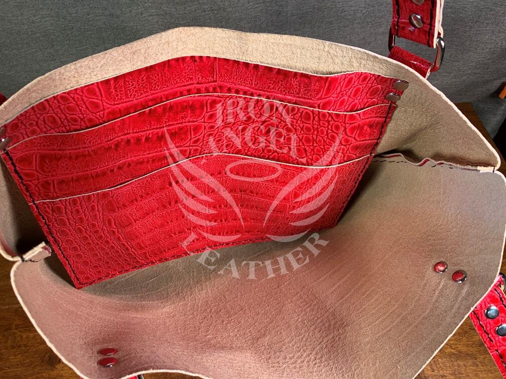 Red Reptile Embossed Bag