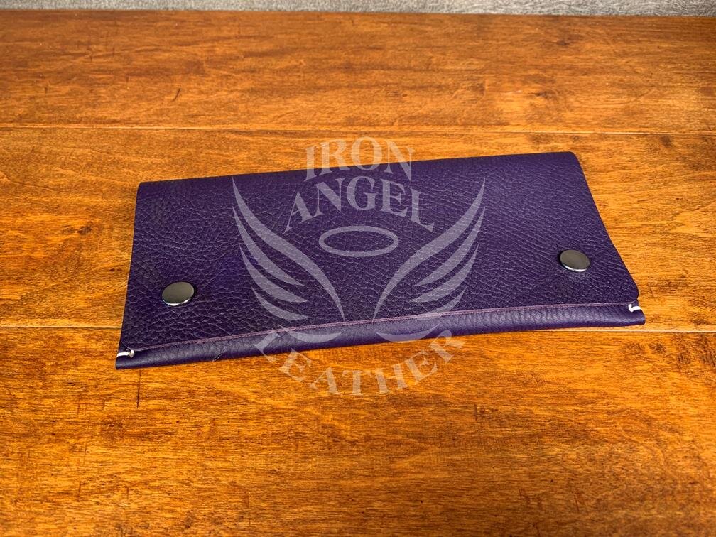 Purple Zen Pebbled Long Wallet
