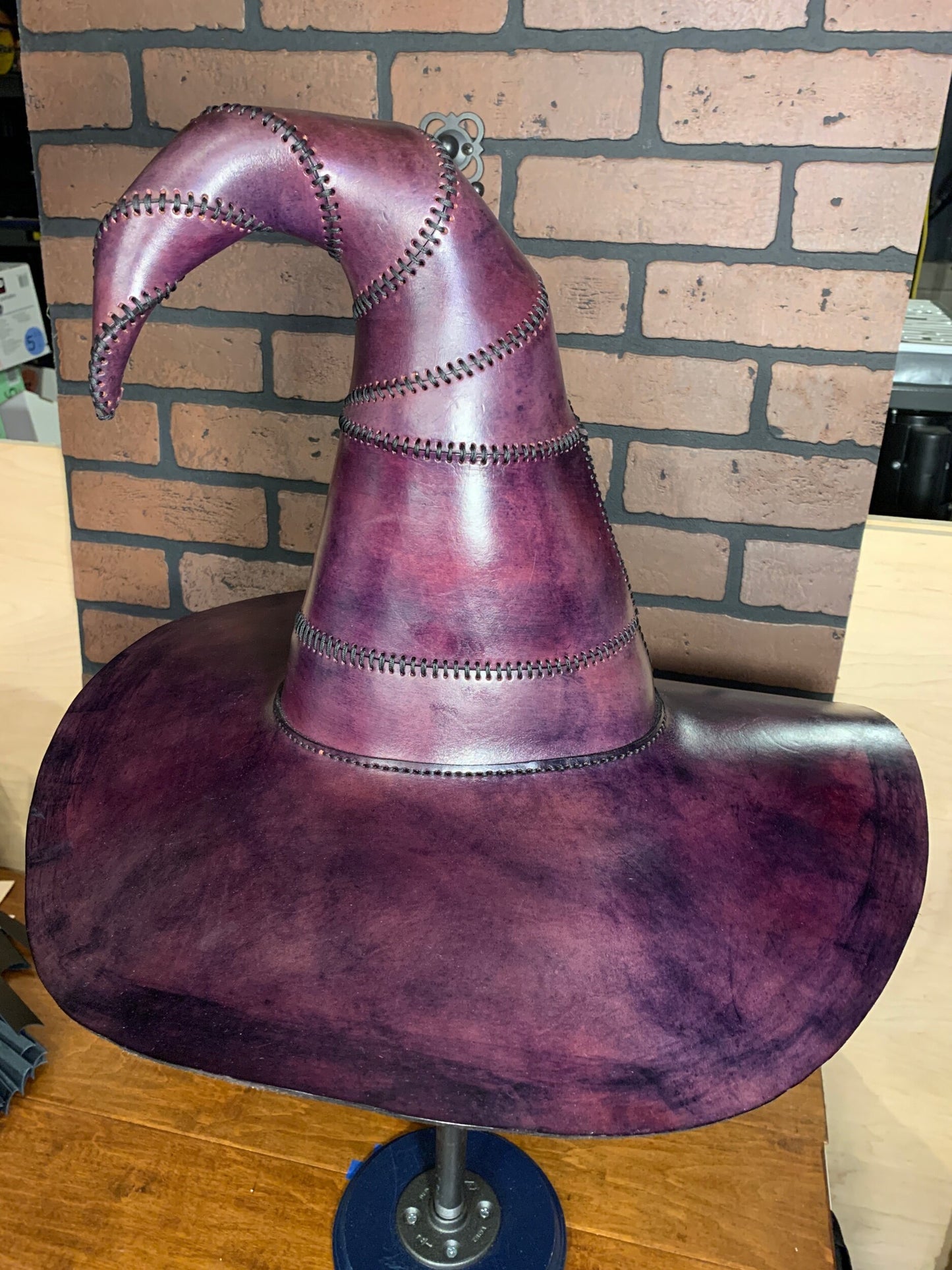 Purple Witch or Wizard veg tan hat