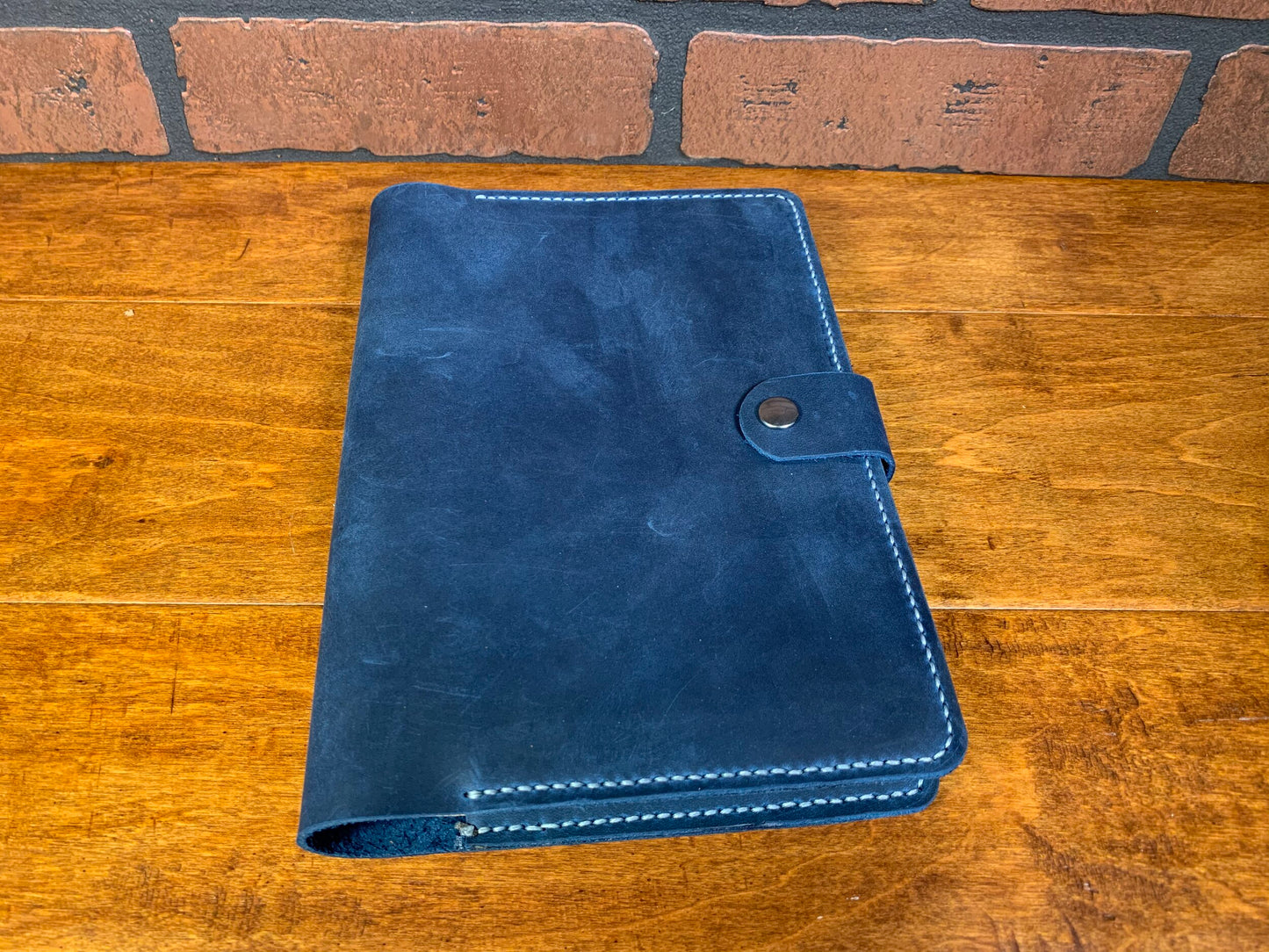 Blue Crazyhorse Oil Tanned Leather Journal