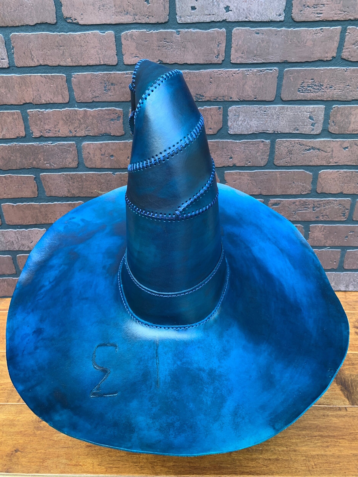 Blue Witches Hat w/ unique 13 cattle brand