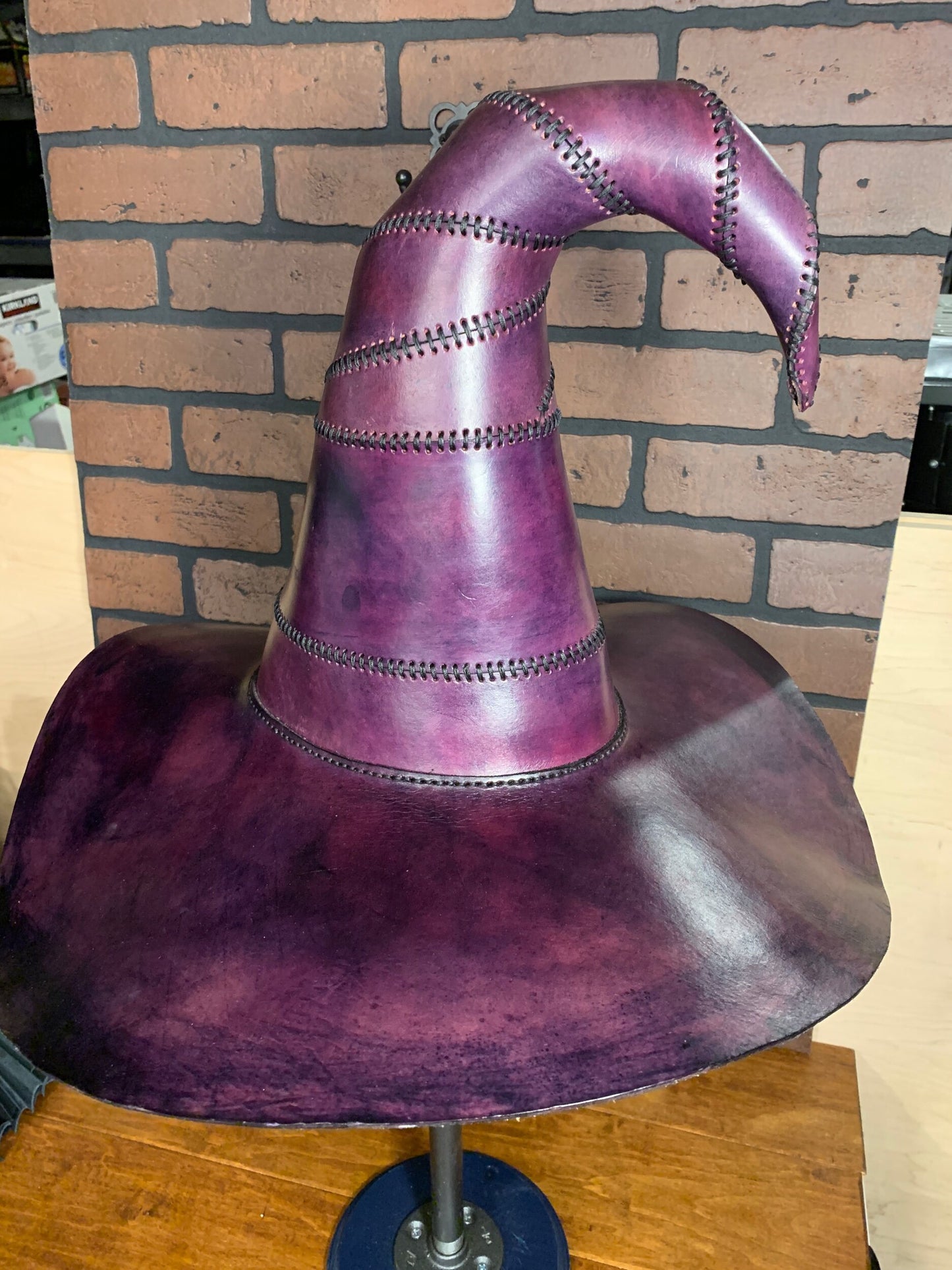 Purple Witch or Wizard veg tan hat