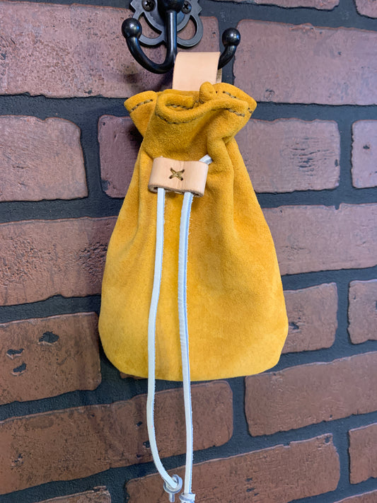 Yellow Suede Belt Coin Pouch