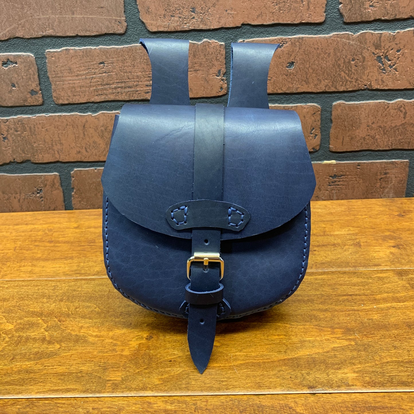 William Belt Bag in Blue Bison Leather