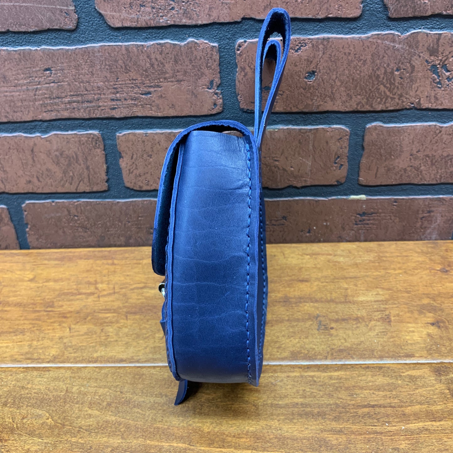 William Belt Bag in Blue Bison Leather